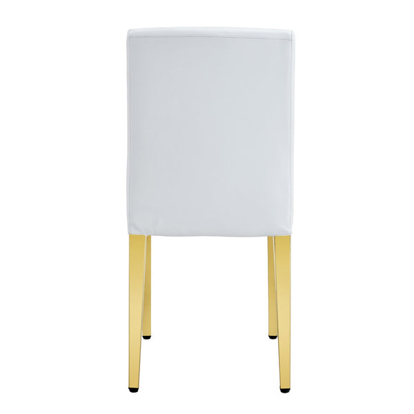 English Elm Set Of 4 Elegant White Pu Leather Chairs With Gold Legs – Chic, Durable, And Perfect For Modern Spaces! W3226P279073-GIGA