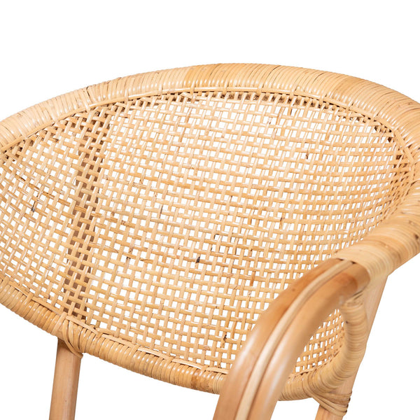 English Elm Mid-century Artisan Woven Rope Back Mahogany Dining Chair with Removable Cushion B2750P470033
