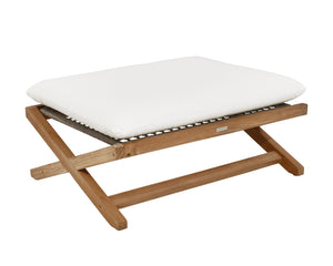 Sunpan Bari Outdoor Stool - Stylish Teak & Aluminum Design for Modern Patios and Relaxing Spaces Natural / Stinson White