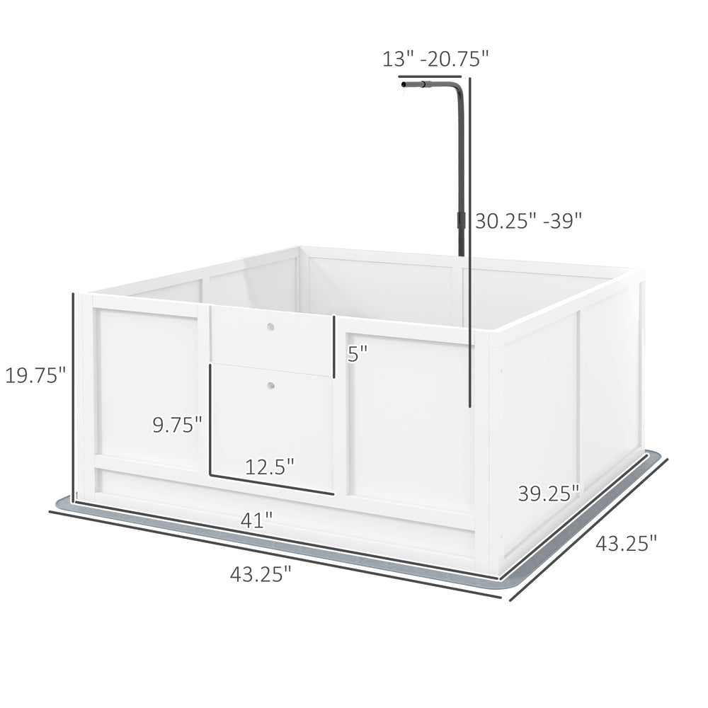 English Elm Spacious Pinewood Whelping Box with Pig Rail Heat Stand and Washable Pad for Breeders T3971P435270