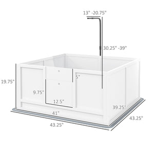English Elm Spacious Pinewood Whelping Box with Pig Rail Heat Stand and Washable Pad for Breeders T3971P435270