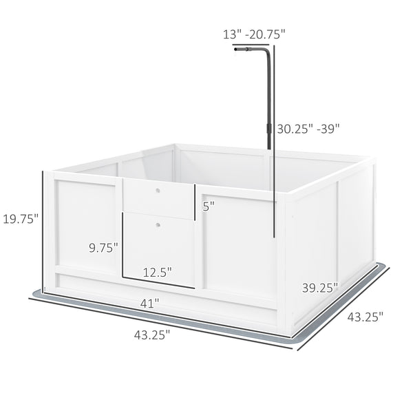English Elm Spacious Pinewood Whelping Box with Pig Rail Heat Stand and Washable Pad for Breeders T3971P435270