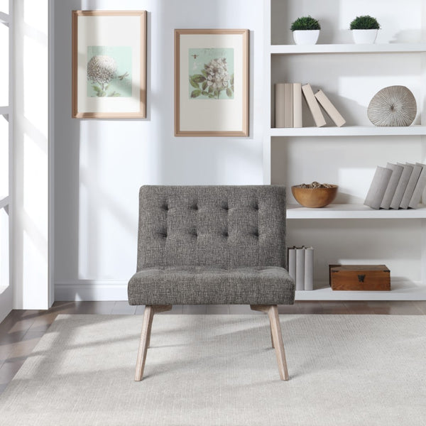 OSP Home Furnishings Sadie Chair in Charcoal Fabric Charcoal Grey