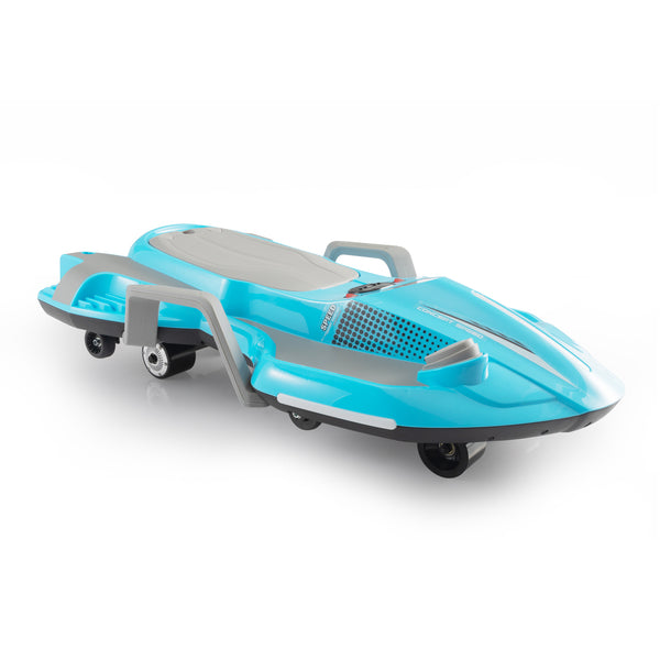 English Elm Electric Manta Ray Kids Ride on Racing Car with Built in Lights Music and Stable Wheels Blue W2181P202380