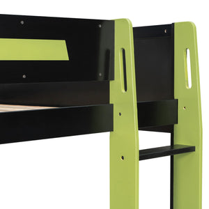 English Elm Full-size Gaming Loft Bed with Integrated Rgb Desk Usb Ports and Esports Frame Green LT000239AAG