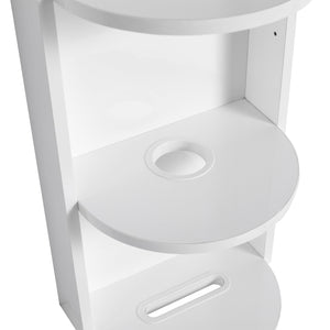 English Elm 12" Bathroom Wall-Mounted Storage Rack with Three-Tier Floating Shelves, Durable Scratch-Resistant Plywood Organizing Solution Glossy White W999P277165