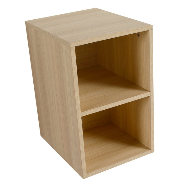 English Elm 12 Rustic Plywood Wall Shelf with Two Open Compartments, Water-Resistant Melamine, Easy Clean Design Ameican White Oak W999P317924