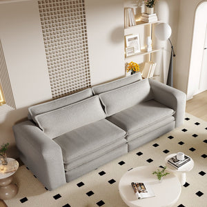 English Elm 93" King Size Sleeper Sofa Bed - 3-In-1 Convertible Couch With Chaise Lounge & Teddy Upholstery W1885S00236