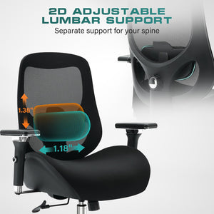 English Elm Big Tall Ergonomic Mesh Office Chair with 4d Armrests and Lumbar Support 750 Lb W1521P478259
