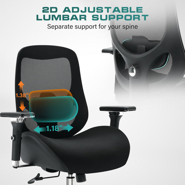 English Elm Big Tall Ergonomic Mesh Office Chair with 4d Armrests and Lumbar Support 750 Lb W1521P478259
