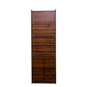 English Elm Fold-Out Convertible Writing Table Space-Saving Desk Cabinet with Shelf and Hidden Drawer for Home Office Walnut W331P256910