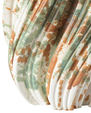Currey & Company Camouflage Small Vase - Unique 3d-printed Porcelain Accent With Striking Swirl Design And Artistry Green Porcelain 1200-0986-currey-company