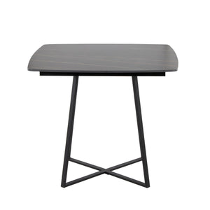 English Elm Dinette Square Ceramic Top Dining Table with Gold Metal Base for Small Spaces B202P471540