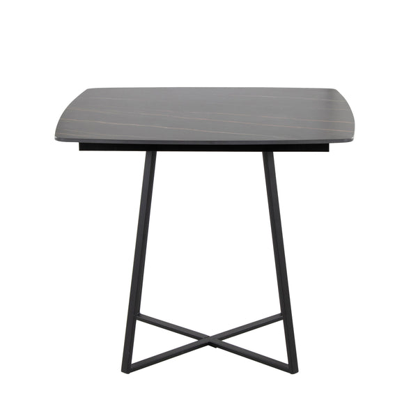 English Elm Dinette Square Ceramic Top Dining Table with Gold Metal Base for Small Spaces B202P471540