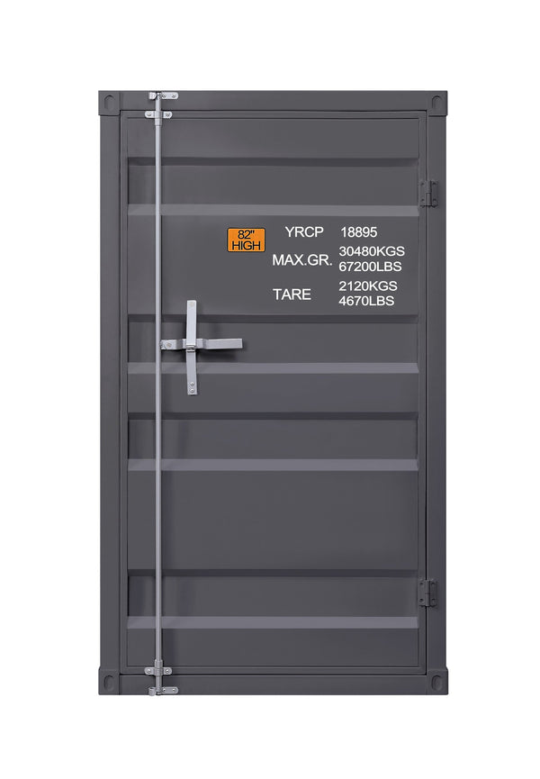 English Elm Gunmetal Industrial 1-Door Chest with Container-Lock Style Panels, 5 Compartments & 4 Shelves for Rugged Secure Storage (48" H x 28" W x 22" D) B062P209021