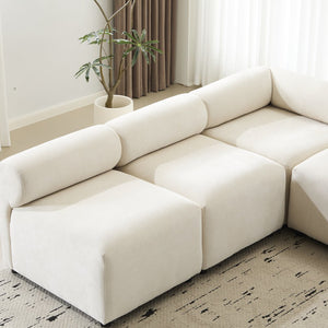 English Elm Christopher Knight Home® - Evelyn 5-Piece V-Shaped Modular Sectional Sofa In Soft Beige Chenille - Modern Comfort & Flexibility! N773IS00024B