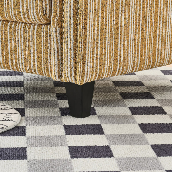 English Elm Modern Striped Upholstered Accent Chair with Arms, Nailhead Trim, Solid Wood Frame and Plush Foam Seating Yellow W3373P363921