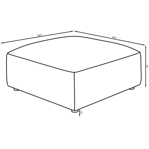 English Elm Jennifer Grey Square Upholstered Ottoman with Welt Detailing, Modern Grey Fabric, Comfortable Tight Seat, Durable Frame B062P344989