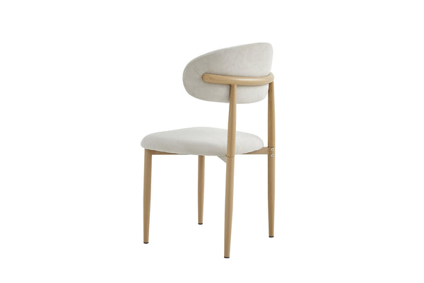 English Elm Dining Chairs Set of Two with Linen Cushions and Iron Legs for Farmhouse Kitchens Beige,Natural Wood W3590P457154