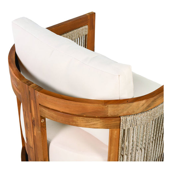 English Elm Christopher Knight Home® - Premium Acacia Wood Outdoor Club Chair – Stylish Curved Design, Woven Rope, Water-Resistant Cushions N767P367654A