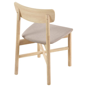 English Elm Svenstra White Washed Dining Side Chair Set of 2 – Swedish Modern Tilted Back, Tan Upholstered Comfort B062P375512
