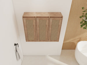 English Elm 36" Bathroom Side Cabinet - Modern Wall-Mounted Design With Soft-Close Doors For Organized Storage W999S00339