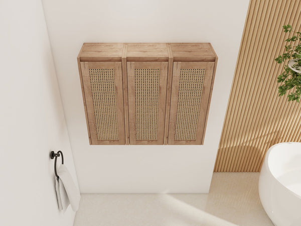 English Elm 36" Bathroom Side Cabinet - Modern Wall-Mounted Design With Soft-Close Doors For Organized Storage W999S00339