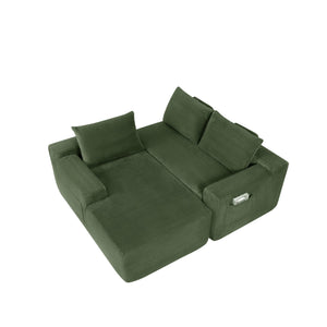 English Elm New2 Corduroy L-shaped Sectional Sofa Deep Seat Cloud Comfort Modular Living Room Couch W3975P499249