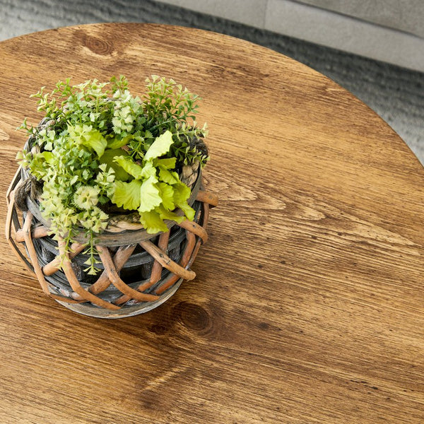 English Elm Natural Wood Grain Mdf Round Coffee Table for Small Living Rooms and Cozy Spaces W2920P375102
