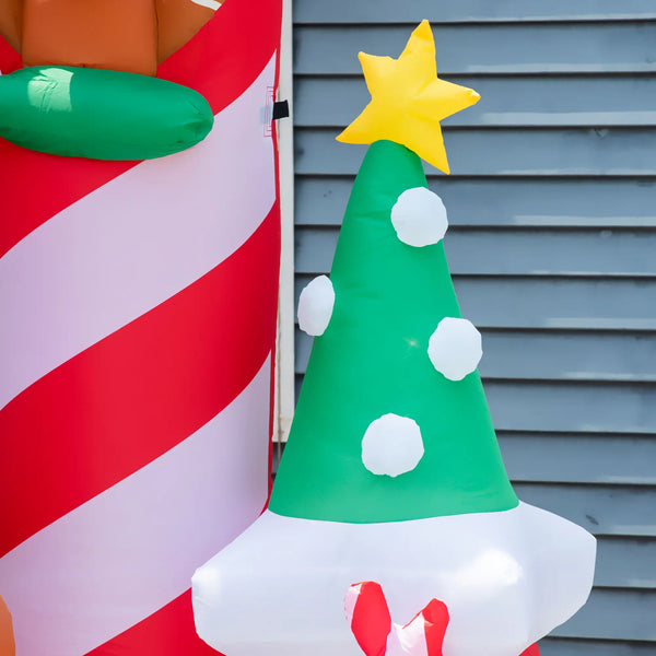 English Elm 10ft Inflatable Candy Castle with Led Lights Santa Penguin Holiday Yard Display T3971P404185