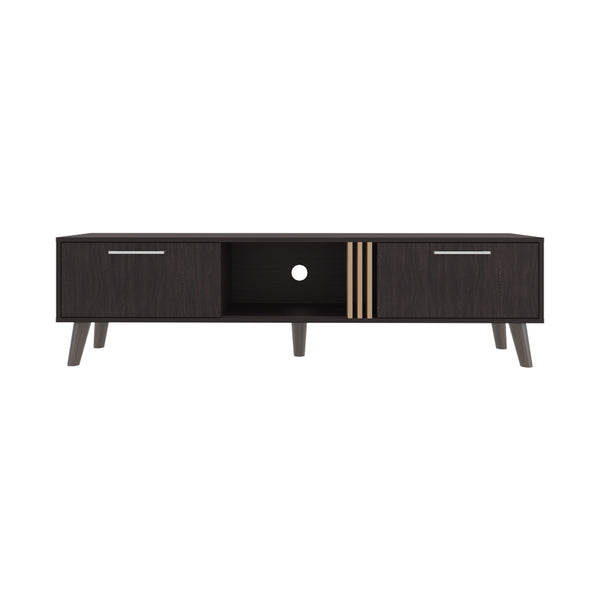 English Elm Altoona Modern TV Stand with Light Oak & Black Finish, Gold Accents, Cable Management, Sturdy Design B092P254749