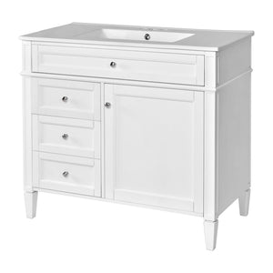 English Elm 36'' Modern Bathroom Vanity Set With Medicine Cabinet, Soft-Close Drawers & Stylish Design For Storage SW000134AAK-1