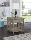 OSP Home Furnishings Cambridge Side Table w/ Drawer Bone Finish