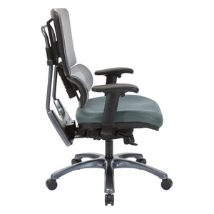 OSP Home Furnishings Vertical Mesh Back Ergonomic Manager Chair with Lumbar Support and Polished Base Titanium 99667T-2M