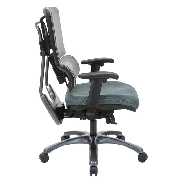 OSP Home Furnishings Vertical Mesh Back Ergonomic Manager Chair with Lumbar Support and Polished Base Titanium 99667T-2M