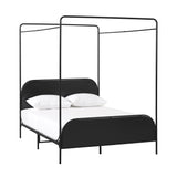 Industrial Bent Metal Queen Canopy Bed Black METB5CBL2 Walker Edison