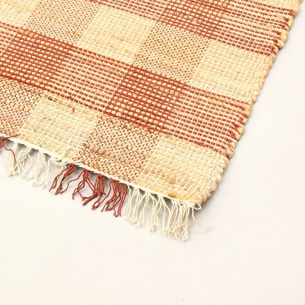 English Elm Area Rug, Handwoven Jute & Cotton, Durable Dark Brown Plaid, Eco-Friendly, 8X10 Ft For Any Room B346P321268