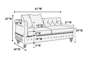English Elm Slate Gray 3-Piece Leatherette Sectional Set - Reversible Loveseats & Versatile Ottoman For Comfort B011S01332-GIGA