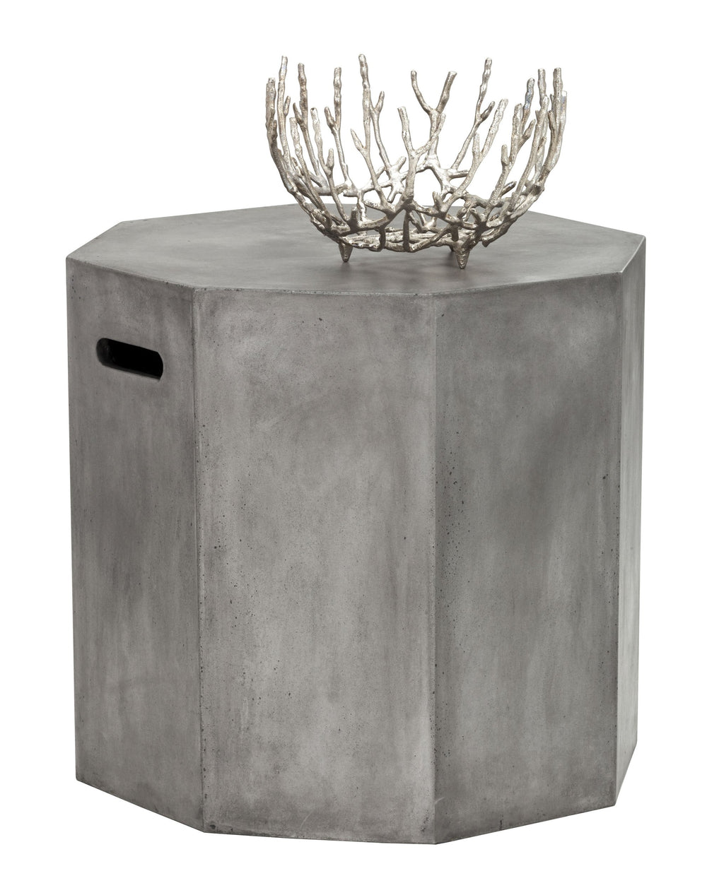Sunpan Ollo Octagonal End Table - Unique Concrete Design for Modern Spaces, Indoor & Covered Outdoor Use