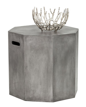 Sunpan Ollo Octagonal End Table - Unique Concrete Design for Modern Spaces, Indoor & Covered Outdoor Use