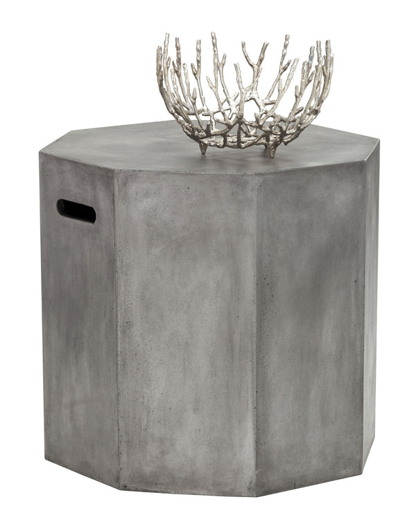 Sunpan Ollo Octagonal End Table - Unique Concrete Design for Modern Spaces, Indoor & Covered Outdoor Use