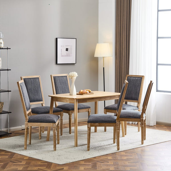 English Elm Christopher Knight Home® - [Set Of 6] Vintage French Country Dining Chairs - Elegant Cane Backrest & Padded Seats - Rustic Charm N767P263677H_6