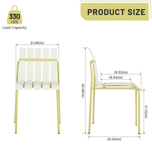 English Elm Summer Outdoor Dining Set Stackable Pp Chairs Round Table Uv Resistant Patio Cream White,Grain Yellow,White W3450S00025