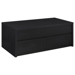 English Elm Fletcher Lacquered High Gloss Coffee Table with Open Shelf for Modern Living Rooms B062P447736