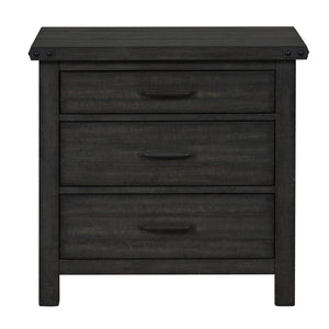 English Elm Jayzen Grey 3-Drawer Nightstand With Felt Lined Top Drawer