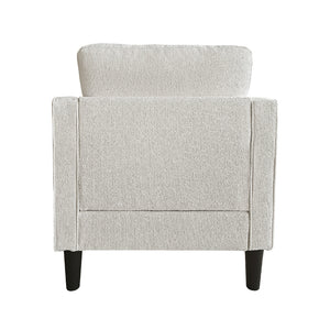 English Elm Living Room Linen Accent Chair Mid Century Modern with Tapered Wood Legs Compact Seat W5052P411381