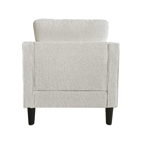 English Elm Living Room Linen Accent Chair Mid Century Modern with Tapered Wood Legs Compact Seat W5052P411381