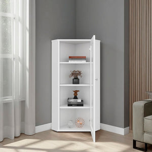 English Elm Genova Glass Door Display Cabinet Slim Modern Showcase for Collectibles and Decor B200P484463