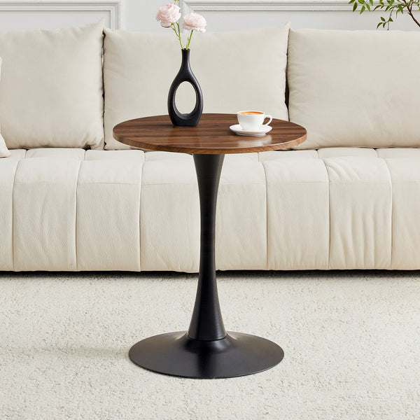 English Elm Round Faux Marble Tulip Dining Table Mid Century Pedestal Base for Compact Kitchens Walnut W2920P395713