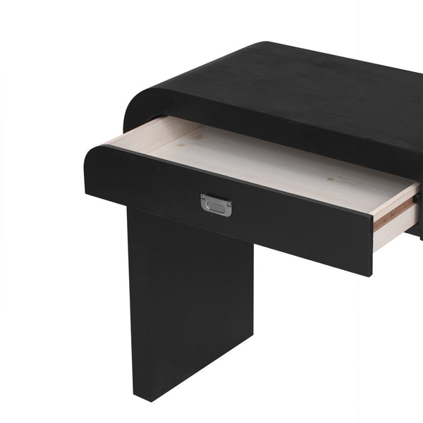 English Elm U_Style 60'' Wooden Entryway Console Table With Elegant Burl Veneer, 2 Drawers & Sturdy Design N711P216235B-GIGA